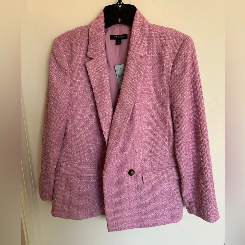 Ann Taylor Lavender Textured Blazer - Picture 1 of 2